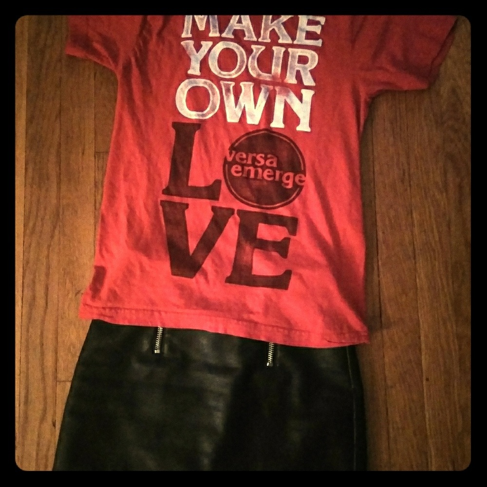 VersaEmerge "make your own love" one shoulder t